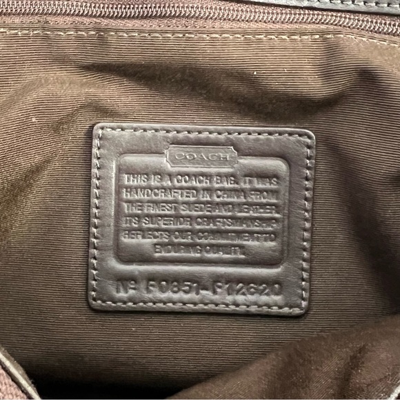 Coach Hamptons Madison Leather Suede Carryall Satchel Handbag Brown Tan - Picture 4 of 14